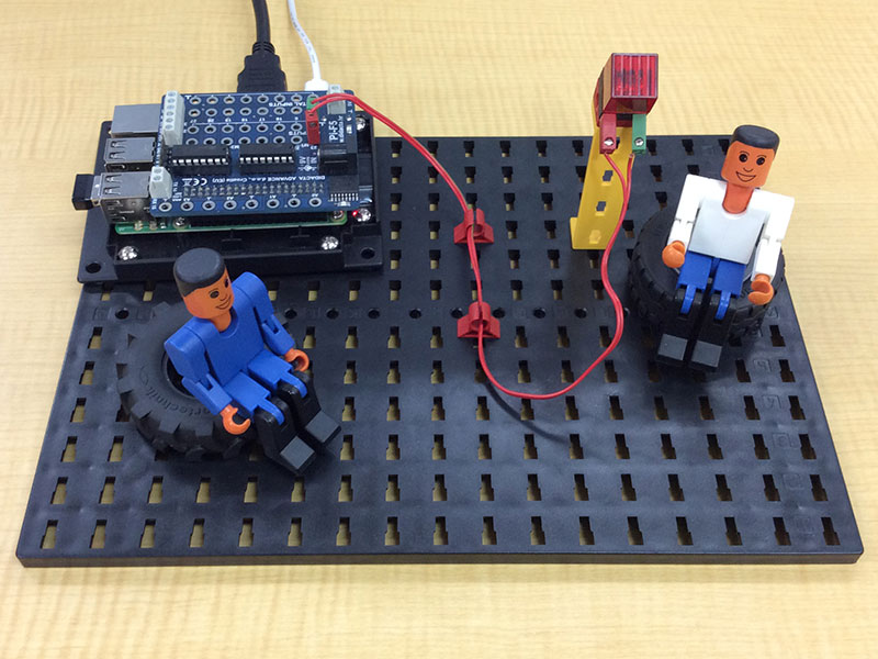 タイヤに座っているフィッシャー君